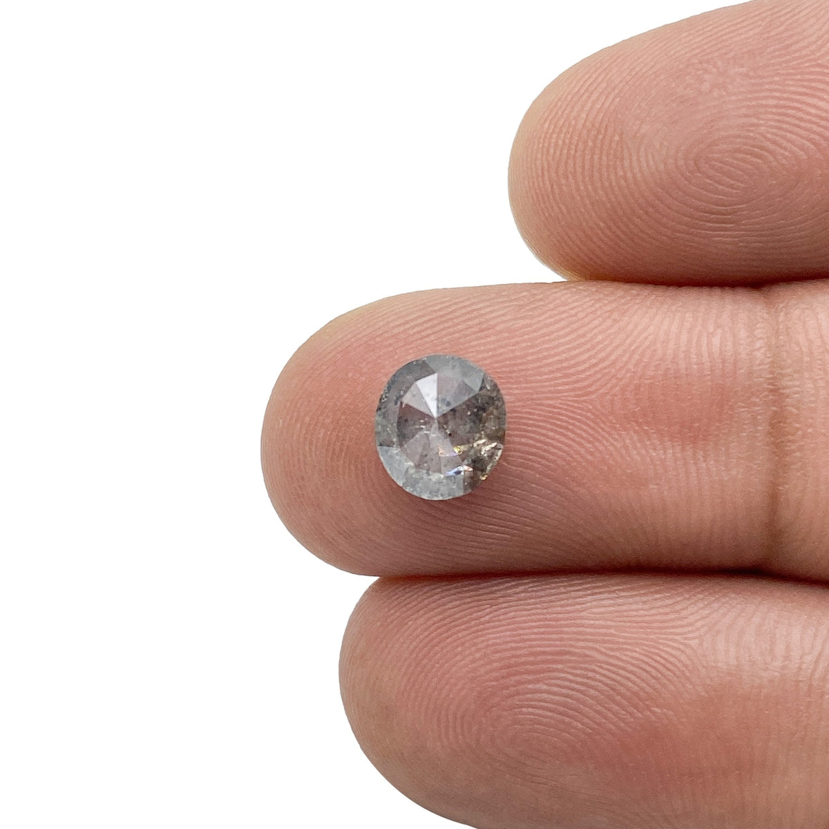 1.33ct | Salt & Pepper Oval Shape Rose Cut Diamond - Modern Rustic Diamond