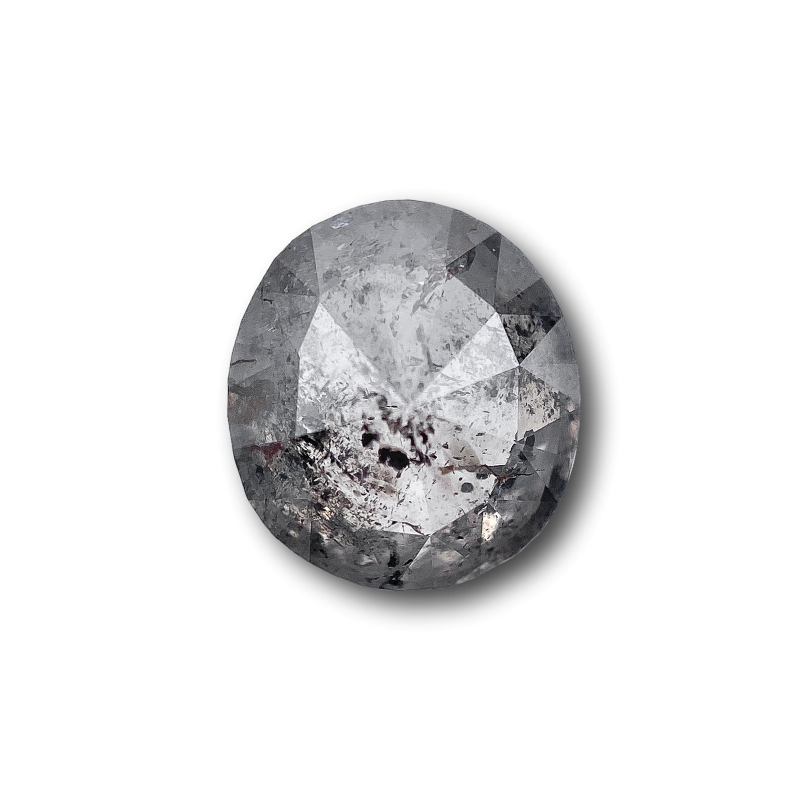 1.33ct | Salt & Pepper Oval Shape Rose Cut Diamond - Modern Rustic Diamond