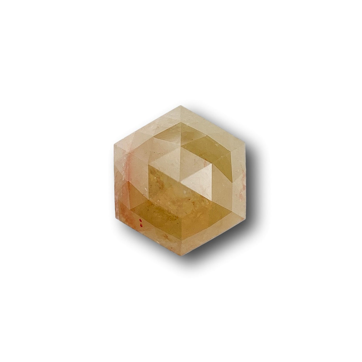 0.76ct | Rustic Reddish Yellow Hexagon Shape Rose Cut Diamond