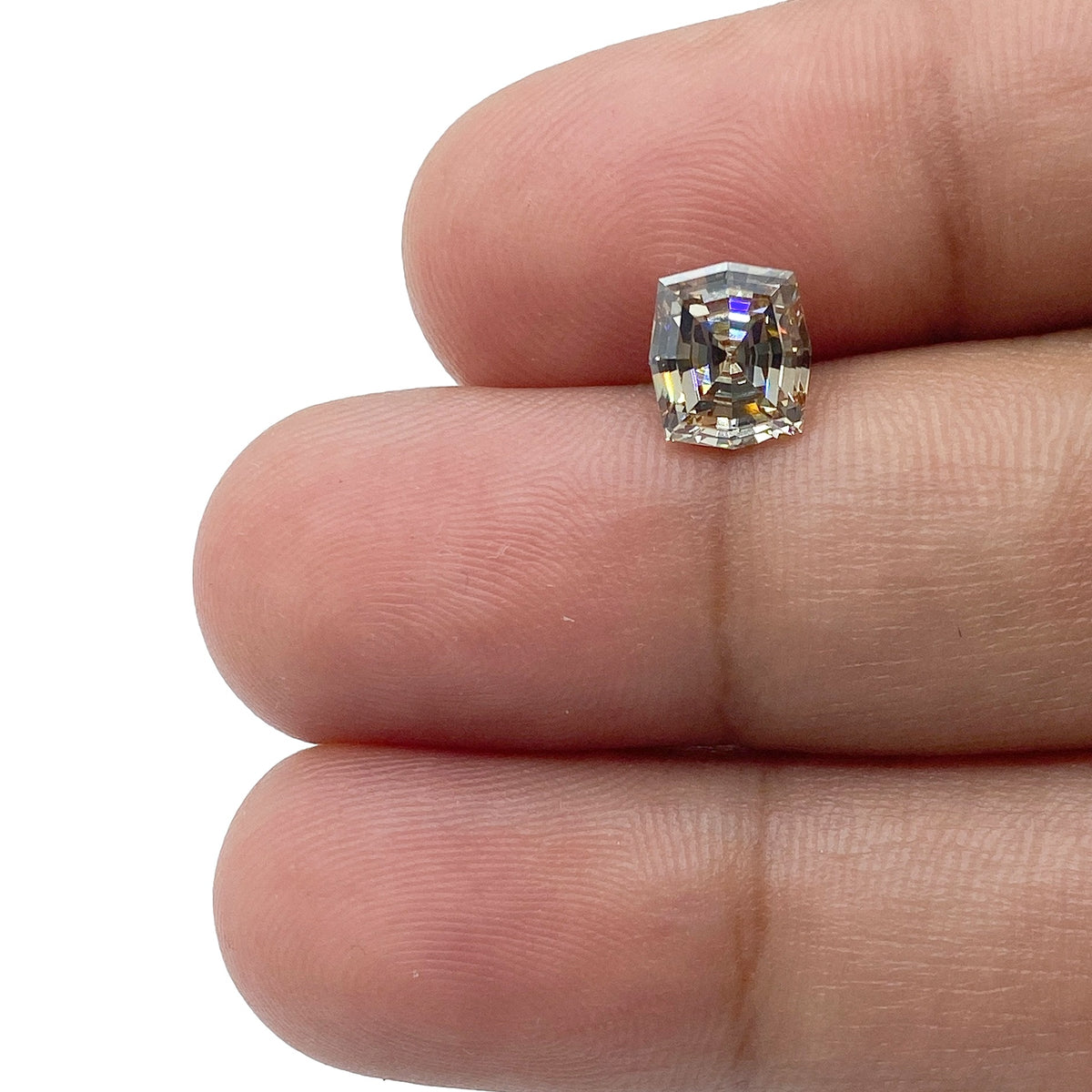 1.34ct | Champagne VVS Octagonal Shape Step Cut Diamond - Modern Rustic Diamond
