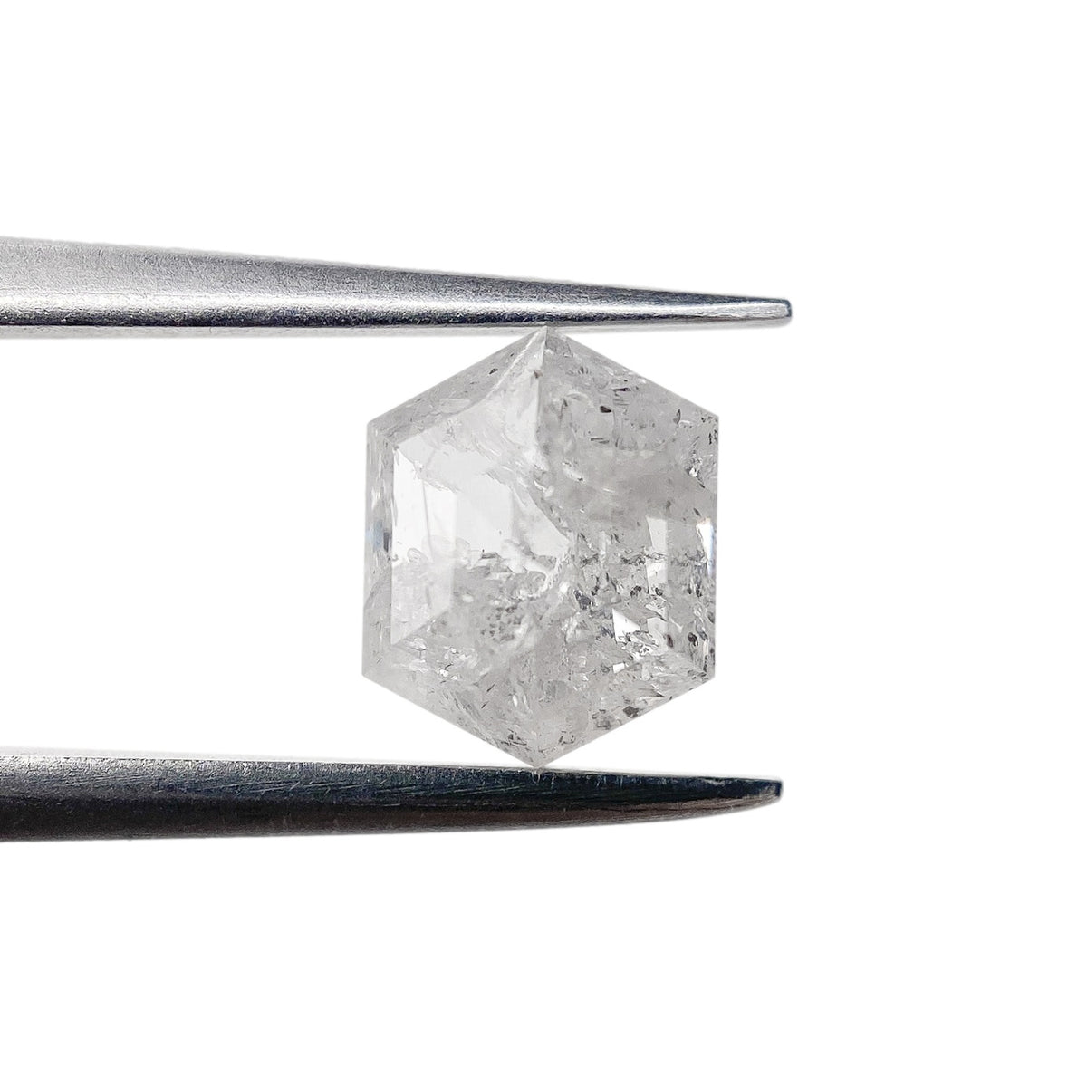 1.34ct | Salt & Pepper Hexagon Shape Rose Cut Diamond - Modern Rustic Diamond