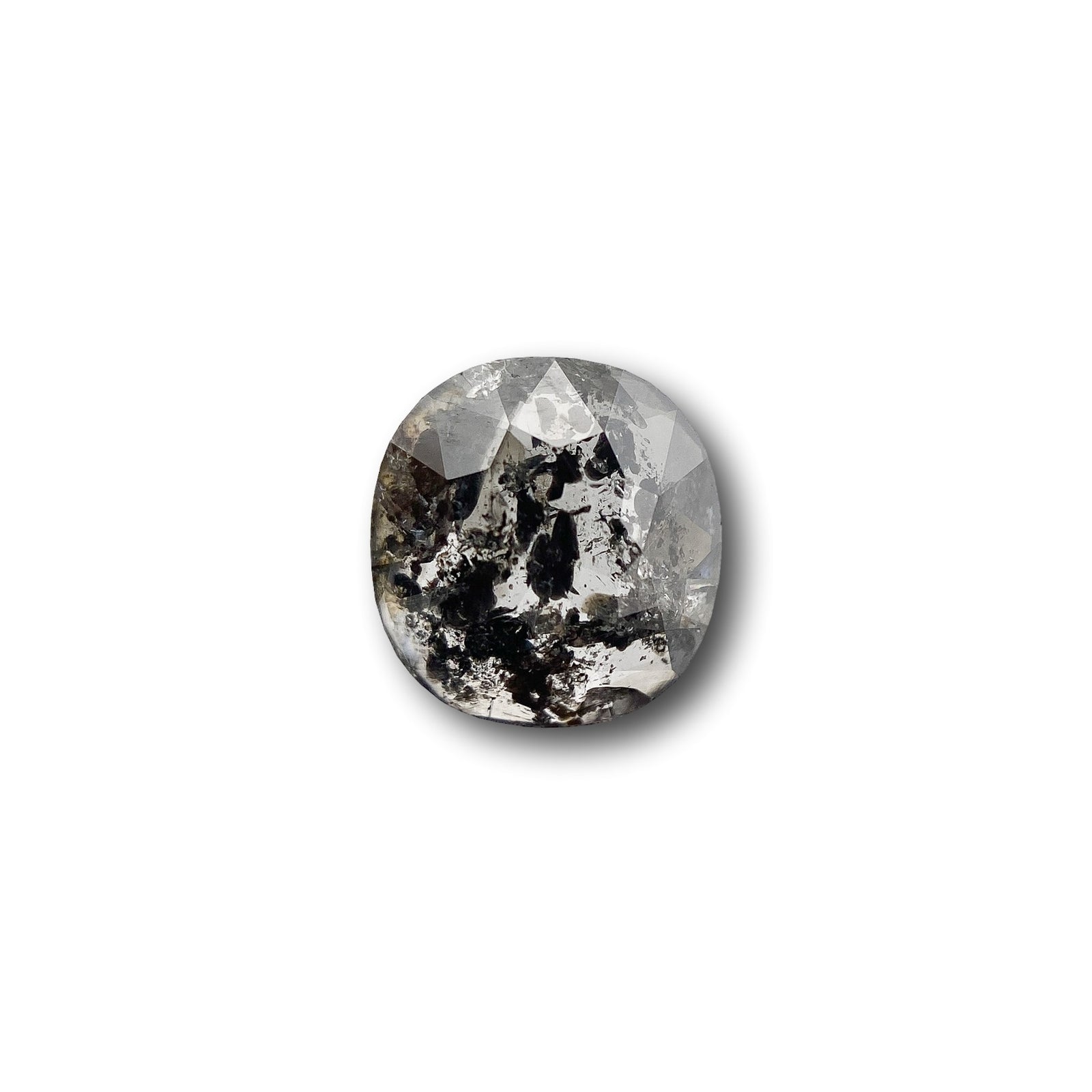 1.07ct | Salt & Pepper Cushion Shape Rose Cut Diamond - Modern Rustic Diamond