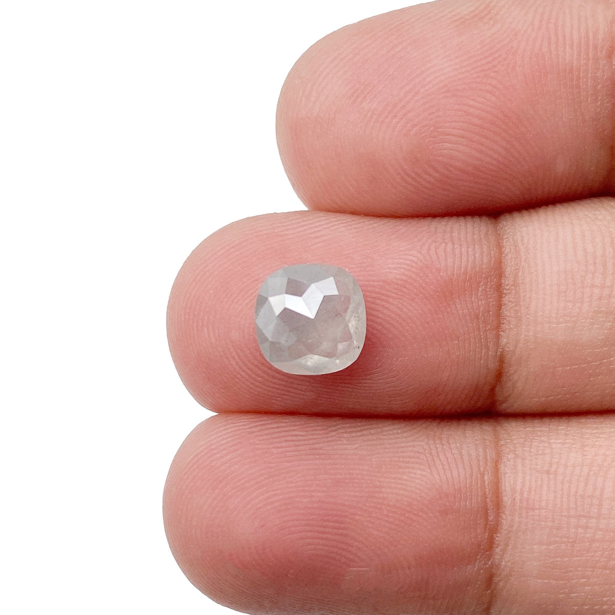 1.35ct | Salt & Pepper Cushion Shape Rose Cut Diamond - Modern Rustic Diamond