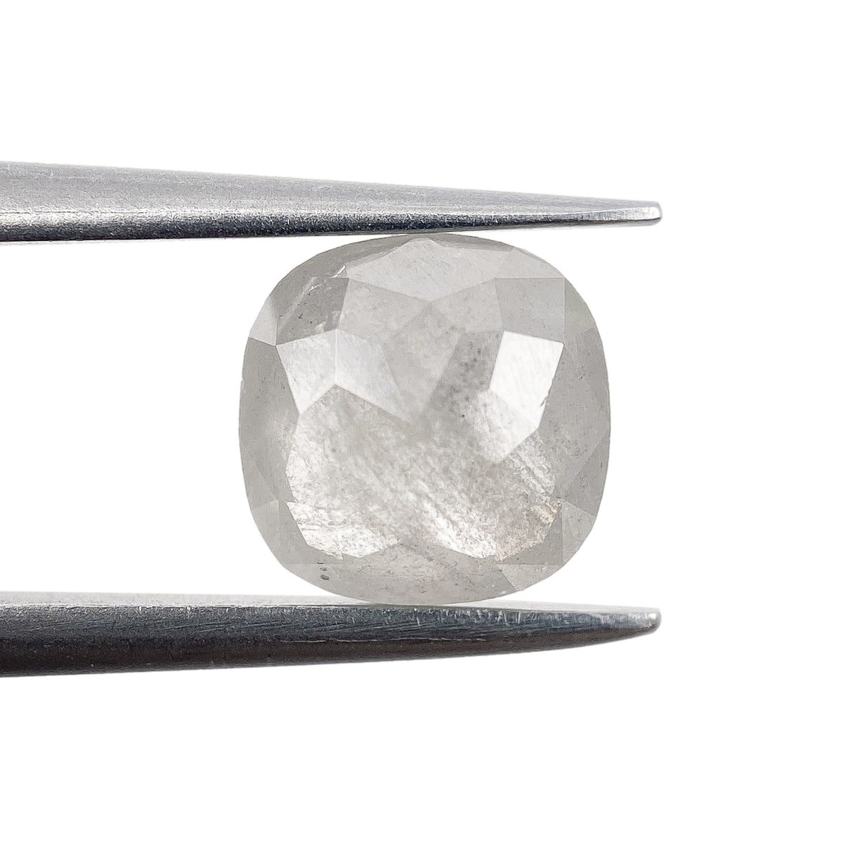 1.35ct | Salt & Pepper Cushion Shape Rose Cut Diamond - Modern Rustic Diamond