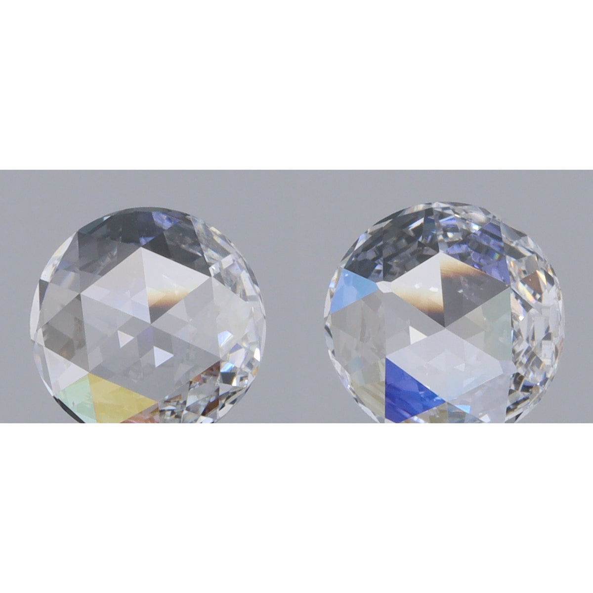 0.51cttw | D VVS Round Shape Rose Cut Diamond Matched Pair - Modern Rustic Diamond