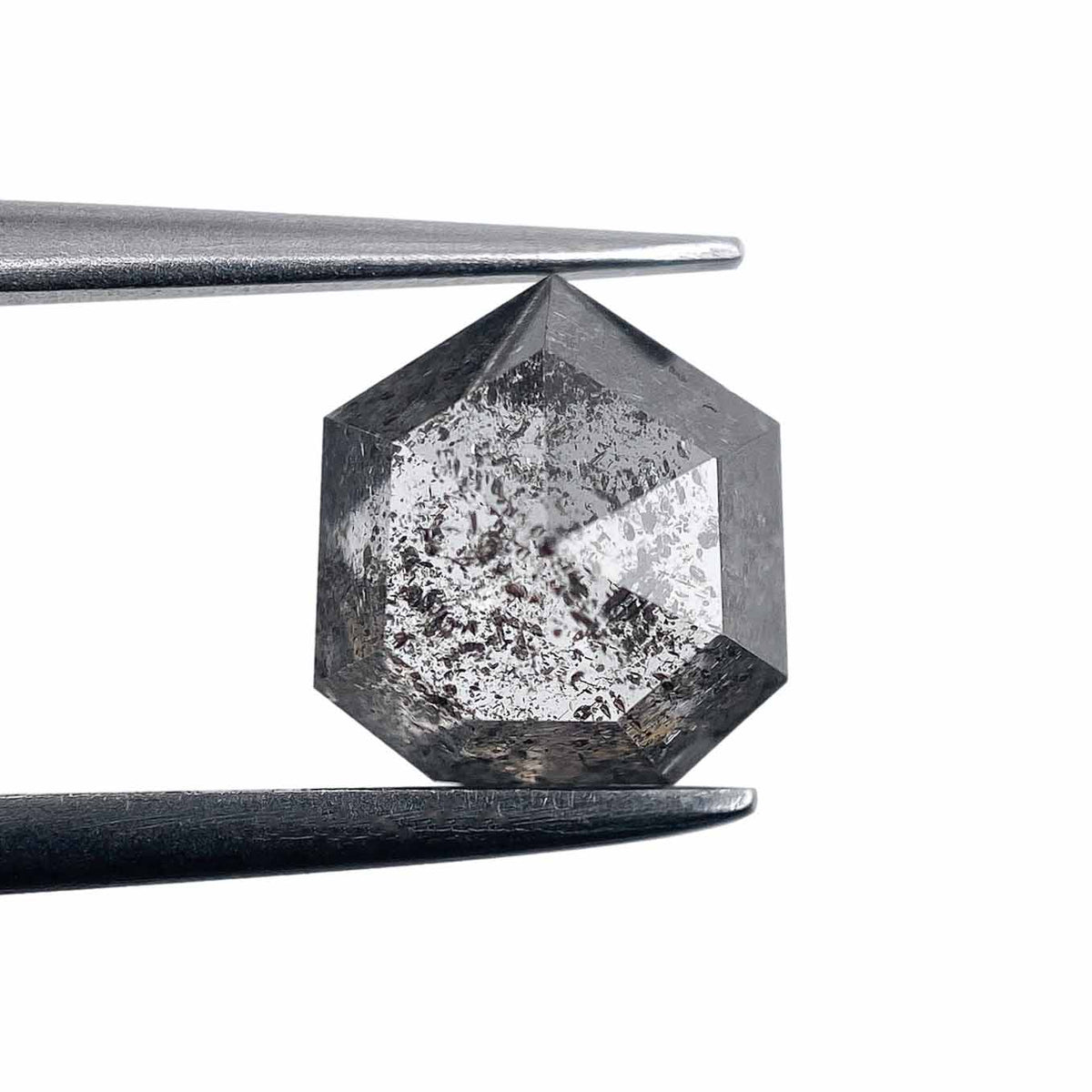1.36ct | Salt & Pepper Shield Shape Rose Cut Diamond - Modern Rustic Diamond