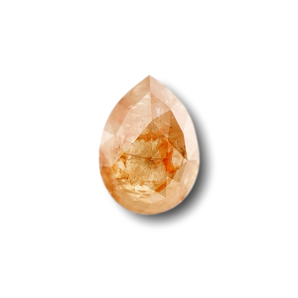 0.63ct | Rustic Yellowish Red Pear Shape Rose Cut Diamond