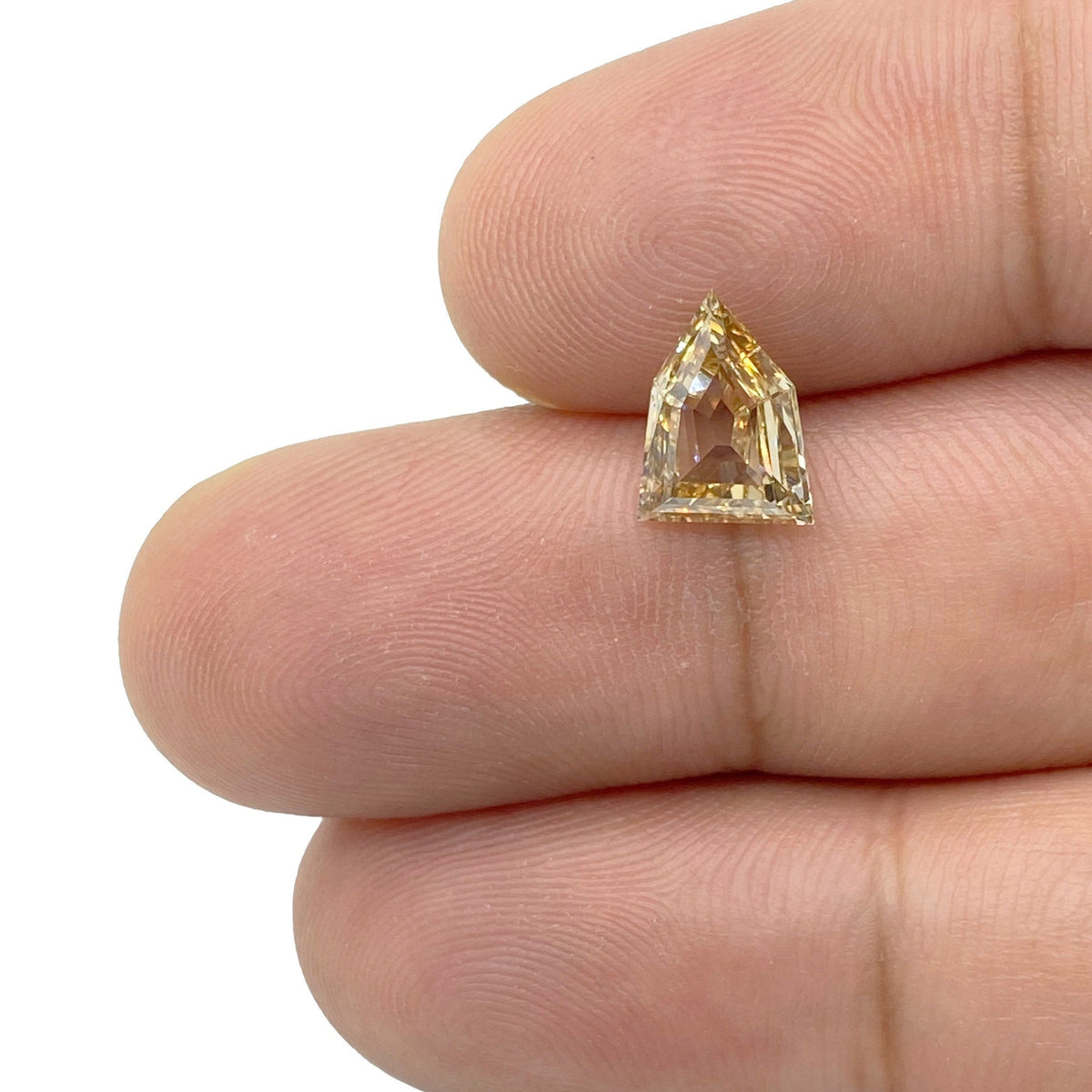 1.37ct | Champagne VS-SI Shield Shape Step Cut Diamond-Modern Rustic Diamond