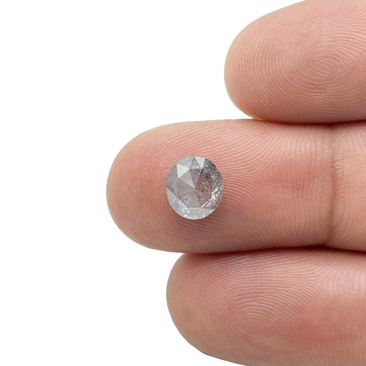 1.37ct | Salt & Pepper Oval Shape Rose Cut Diamond - Modern Rustic Diamond