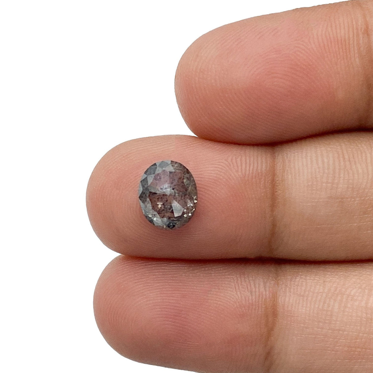 1.37ct | Salt & Pepper Oval Shape Rose Cut Diamond - Modern Rustic Diamond