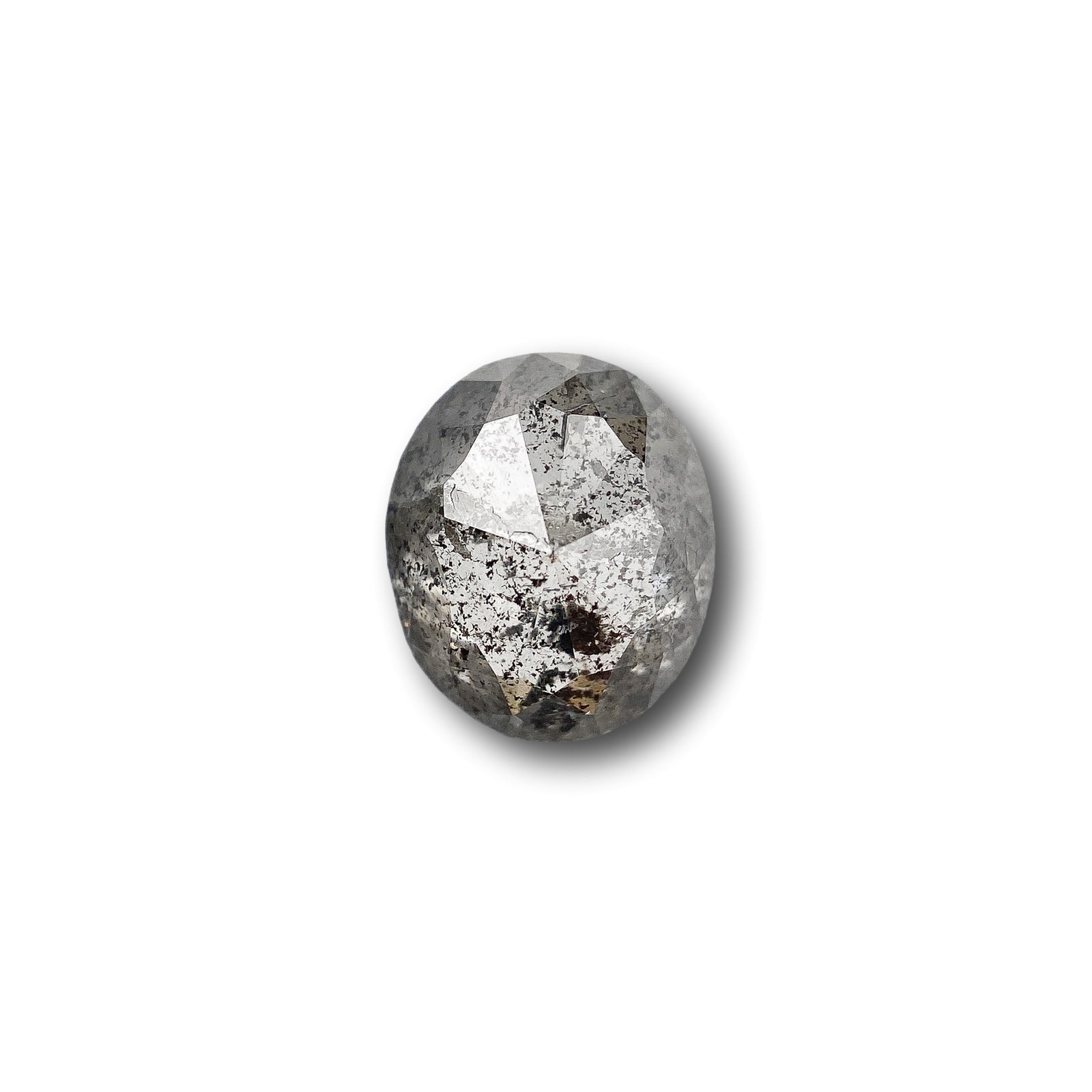 1.37ct | Salt & Pepper Oval Shape Rose Cut Diamond - Modern Rustic Diamond