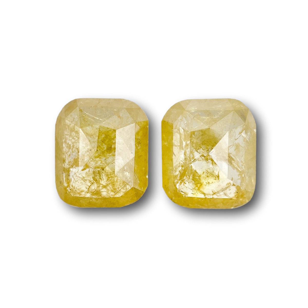 1.37cttw | Salt & Pepper Cushion Shape Rose Cut Diamond Matched Pair - Modern Rustic Diamond
