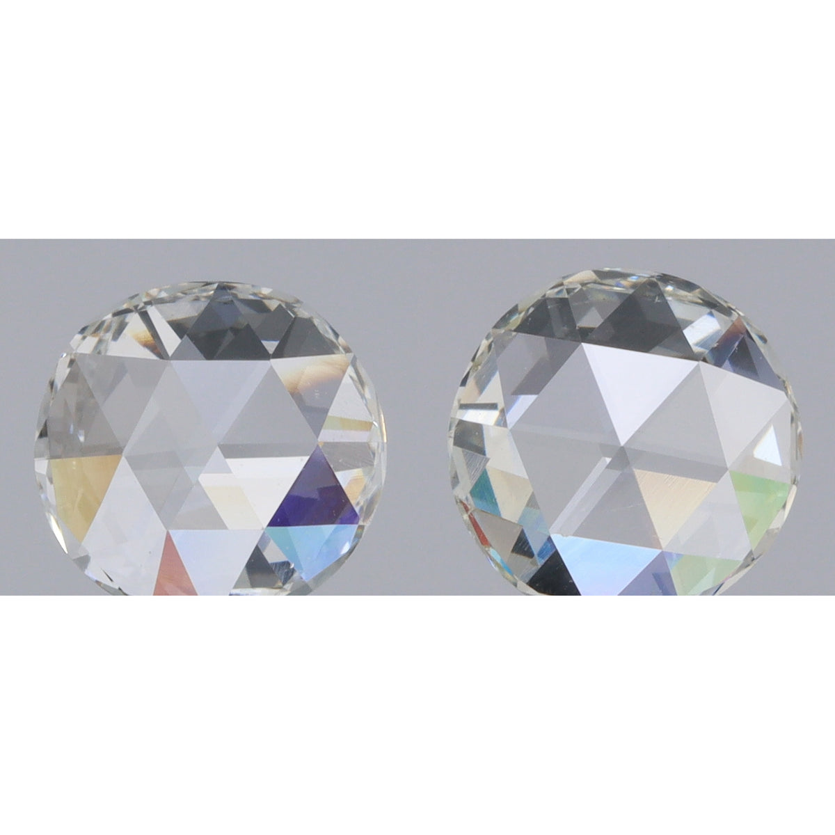 0.71cttw | I-J VS-SI Round Shape Rose Cut Diamond Matched Pair - Modern Rustic Diamond