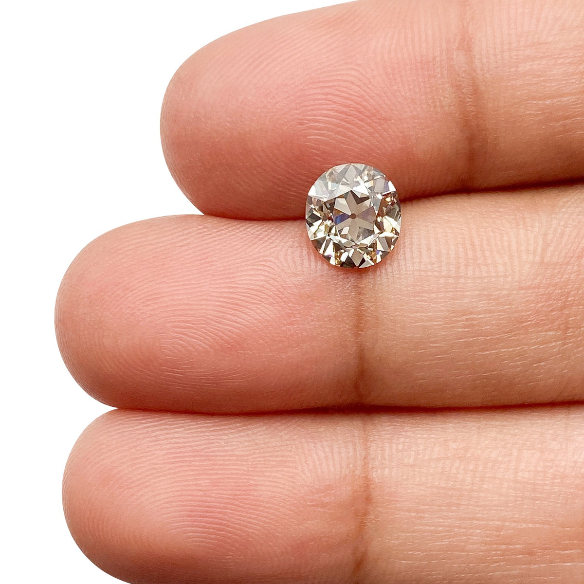 1.38ct | Q-R/VS1 Oval Shape Old Mine Cut Diamond (GIA) - Modern Rustic Diamond