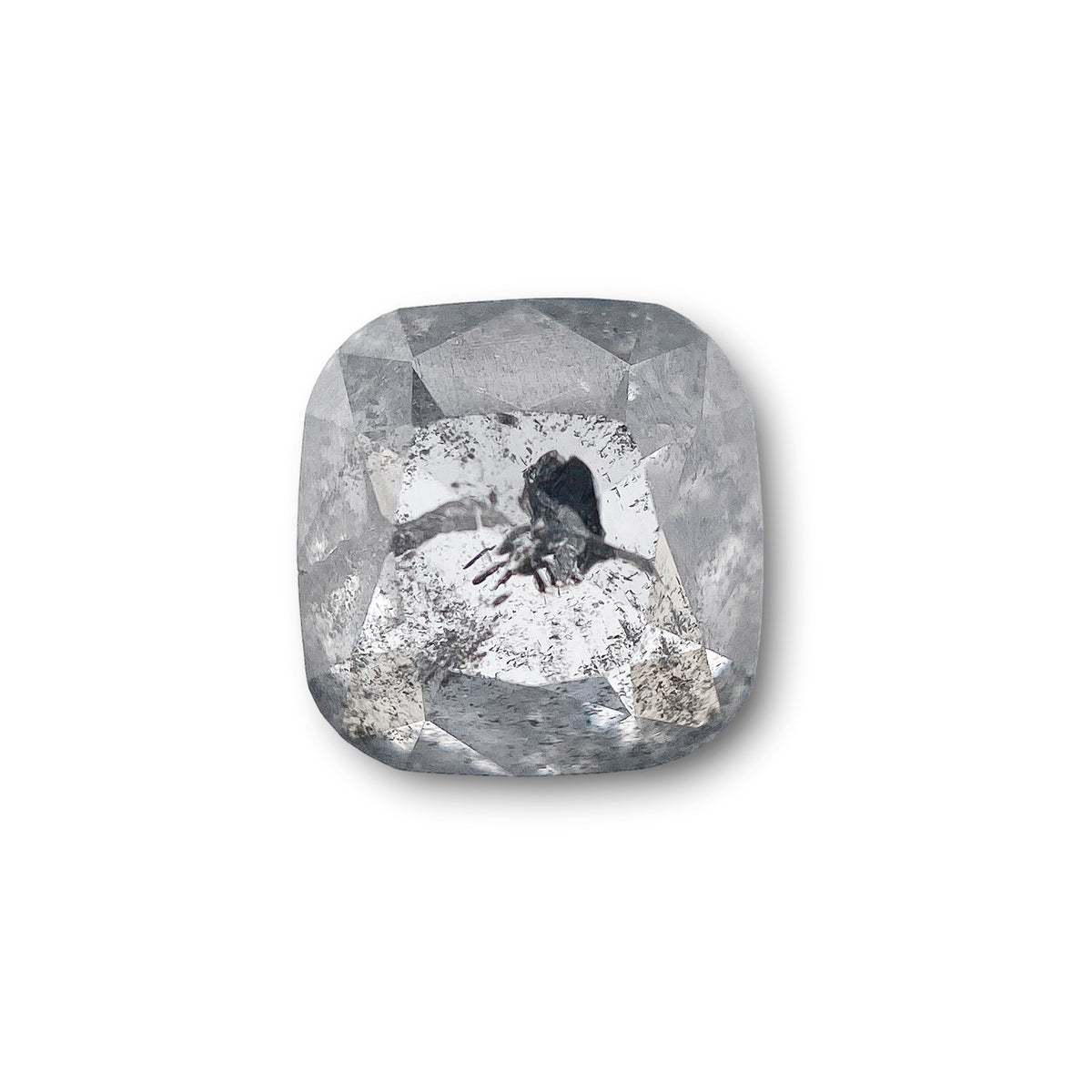 1.32ct | Salt & Pepper Cushion Shape Rose Cut Diamond