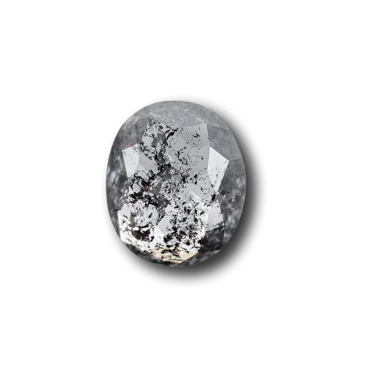 0.89ct | Salt & Pepper Cushion Shape Rose Cut Diamond - Modern Rustic Diamond