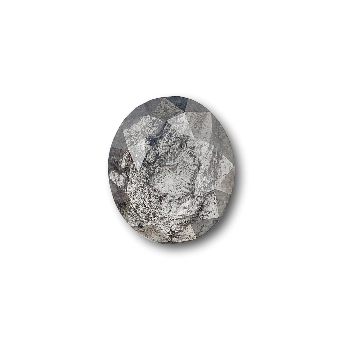 0.96ct | Salt & Pepper Oval Shape Rose Cut Diamond