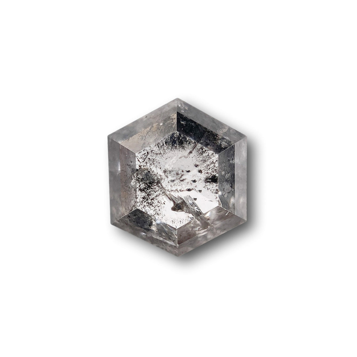 0.95ct | Salt & Pepper Hexagon Shape Rose Cut Diamond