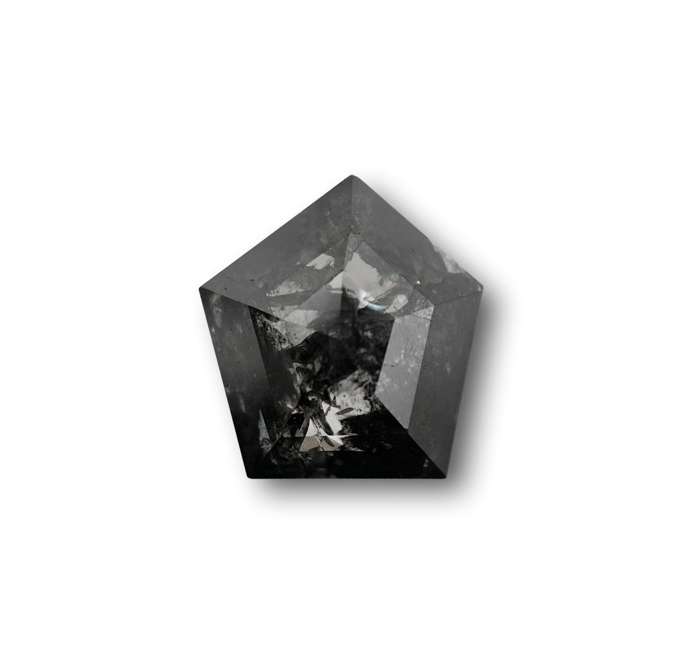 1.29ct | Salt & Pepper Shield Shape Rose Cut Diamond - Modern Rustic Diamond