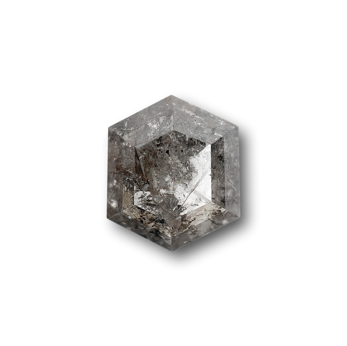 1.24ct | Salt & Pepper Hexagon Shape Rose Cut Diamond