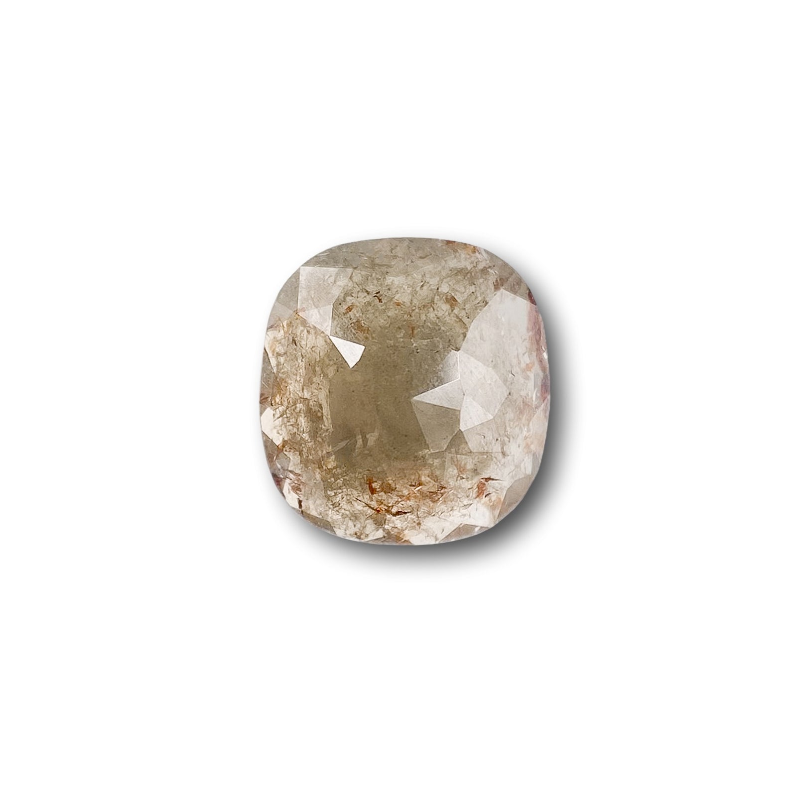 0.87ct | Salt & Pepper Cushion Shape Rose Cut Diamond - Modern Rustic Diamond