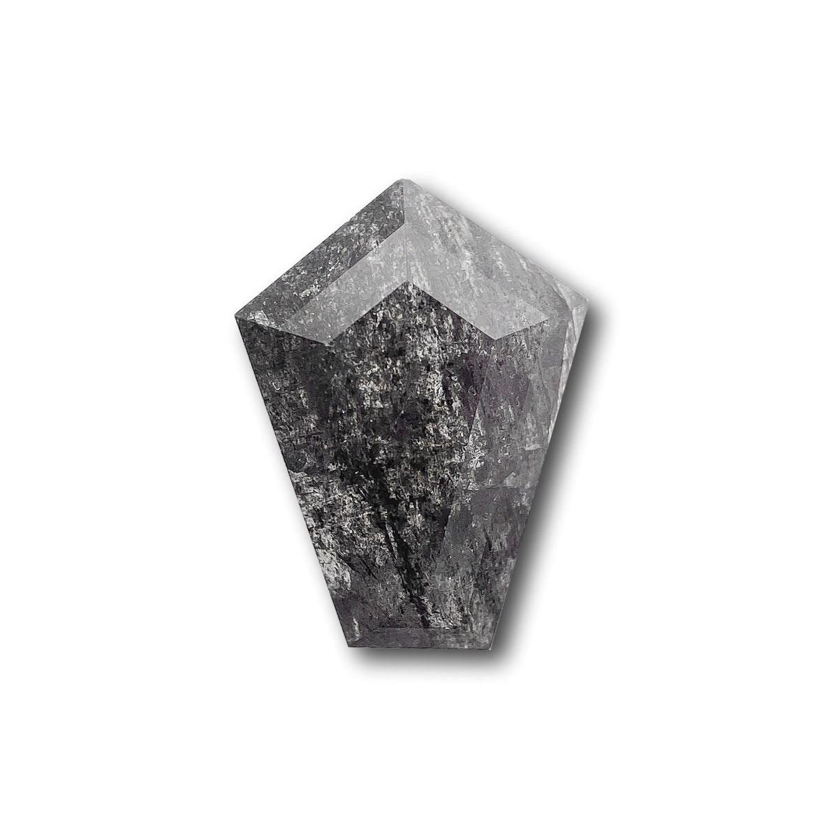 1.12ct | Salt & Pepper Shield Shape Rose Cut Diamond - Modern Rustic Diamond