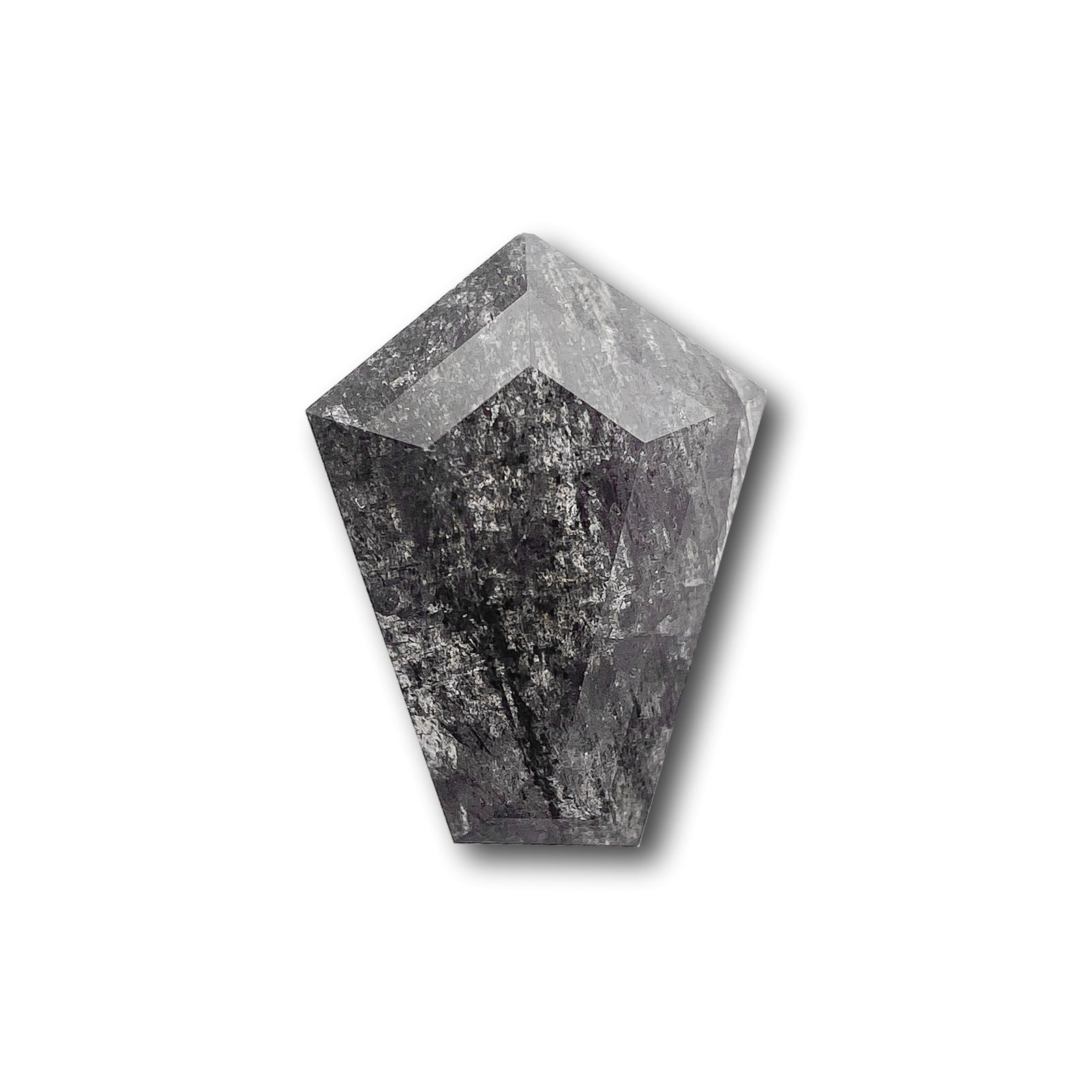 1.12ct | Salt & Pepper Shield Shape Rose Cut Diamond - Modern Rustic Diamond