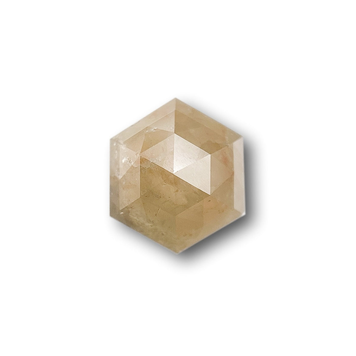 1.07ct | Rustic Reddish Yellow Hexagon Shape Rose Cut Diamond