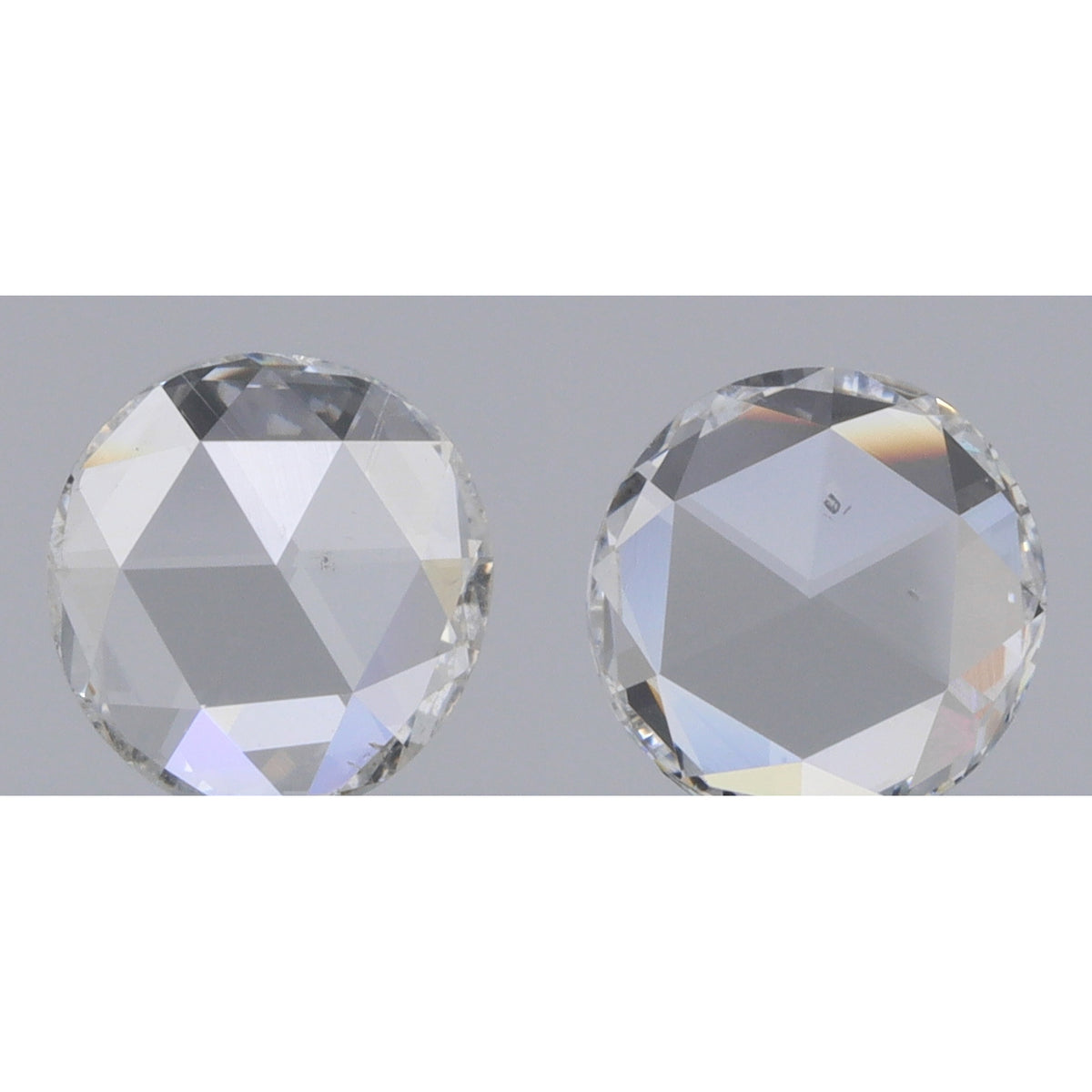 0.51cttw | H-I VVS Round Shape Rose Cut Diamond Matched Pair - Modern Rustic Diamond