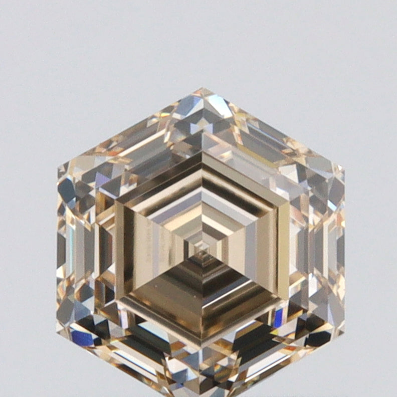 0.79ct | Champagne VVS2 Hexagon Shape Step Cut Diamond (GIA)