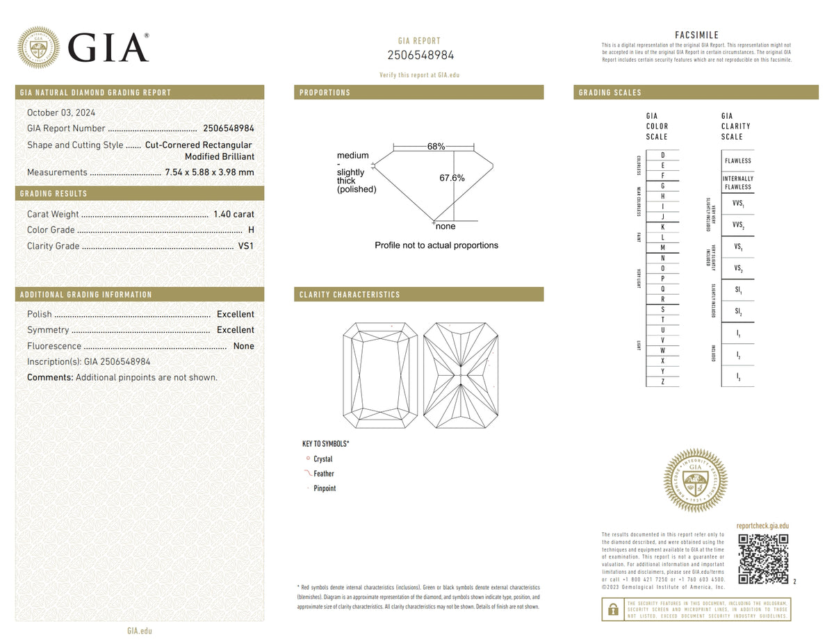 1.40ct | H/VS1 Radiant Shape Brilliant Cut Diamond (GIA) - Modern Rustic Diamond