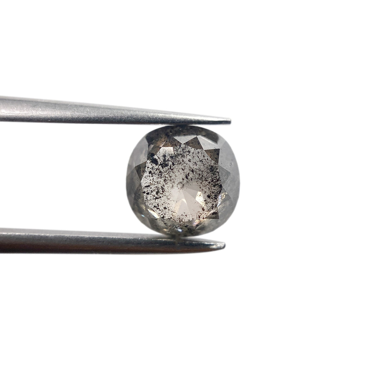 1.40ct | Salt & Pepper Cushion Shape Rose Cut Diamond - Modern Rustic Diamond