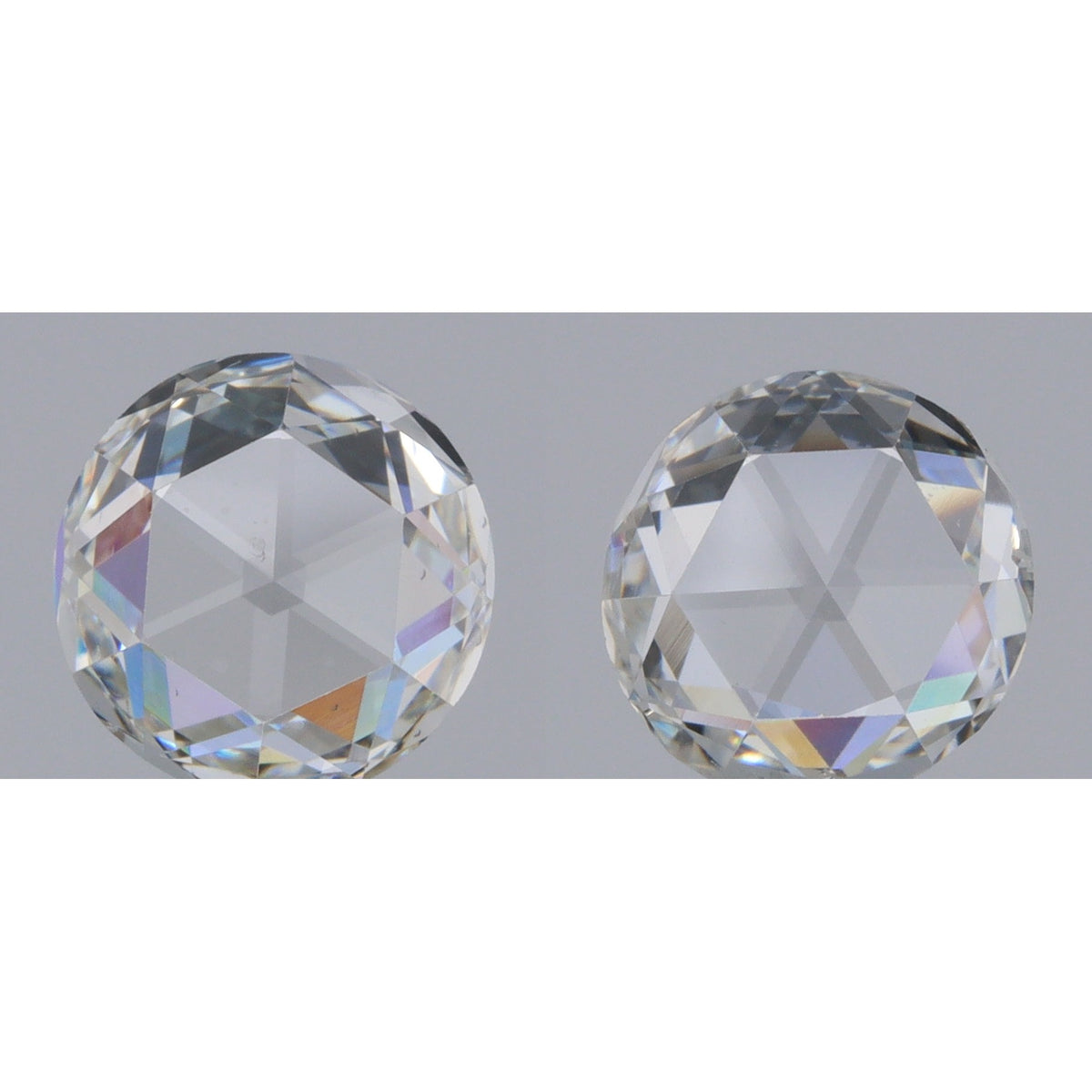 1.40cttw | G VS2 Round Shape Rose Cut Diamond Matched Pair - Modern Rustic Diamond