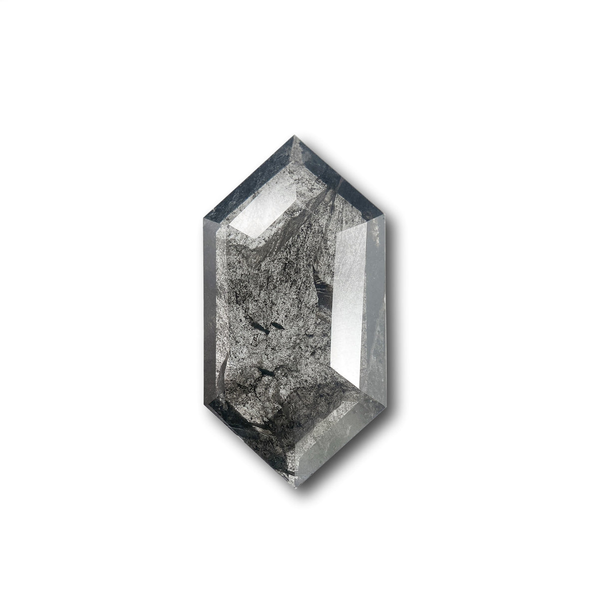 4.06ct | Salt & Pepper Hexagon Shape Rose Cut Diamond