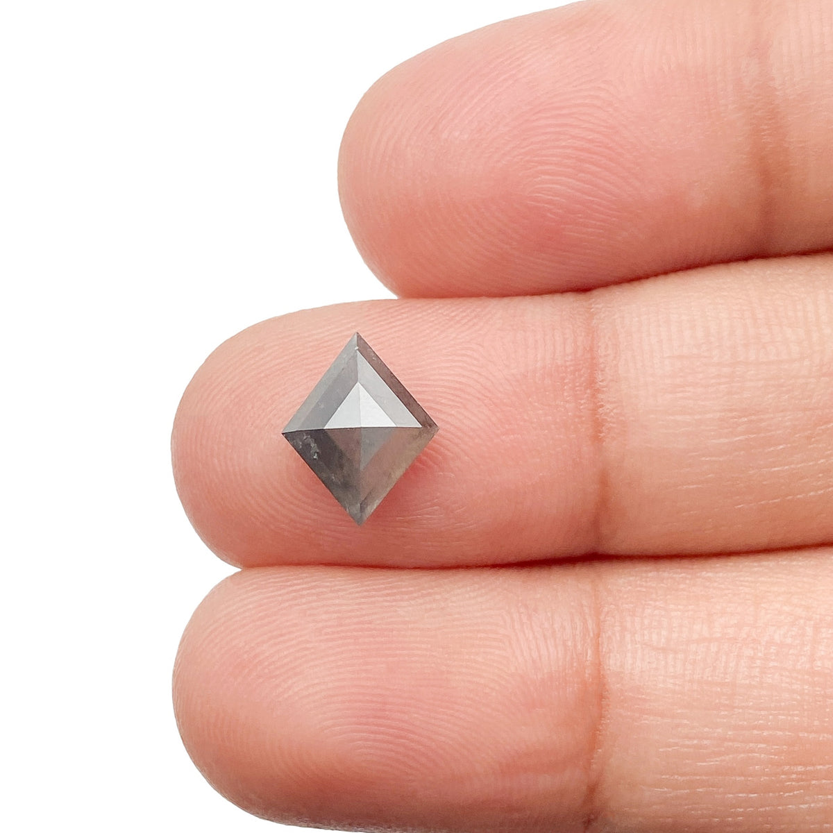 1.41ct | Salt & Pepper Lozenge Shape Rose Cut Diamond - Modern Rustic Diamond