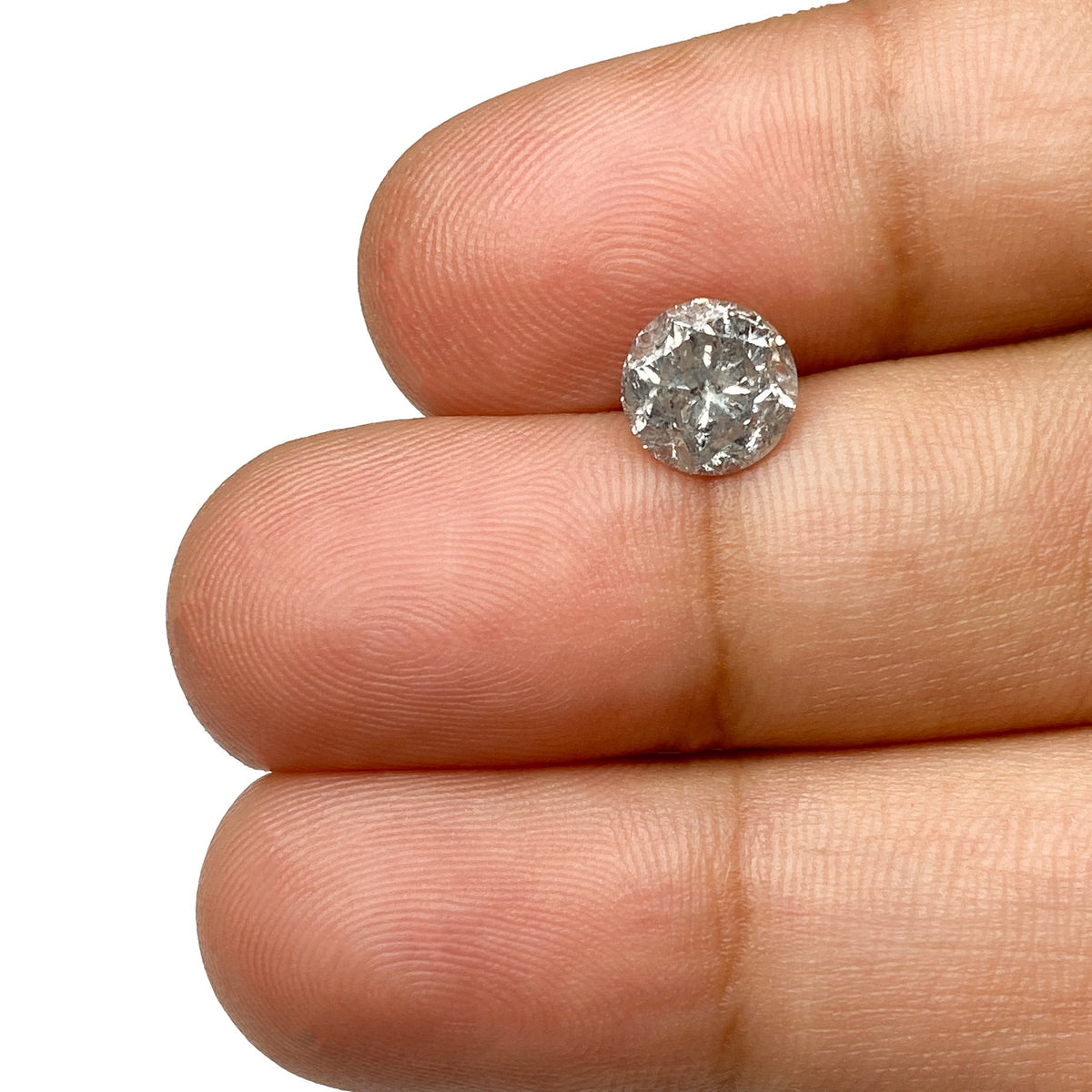 1.41ct | Salt & Pepper Round Shape Brilliant Cut Diamond - Modern Rustic Diamond