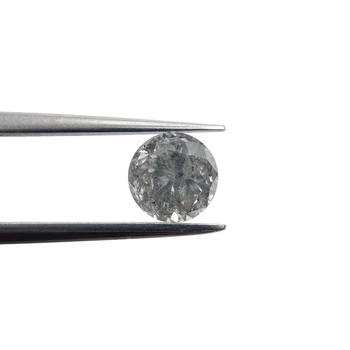 1.41ct | Salt & Pepper Round Shape Brilliant Cut Diamond - Modern Rustic Diamond