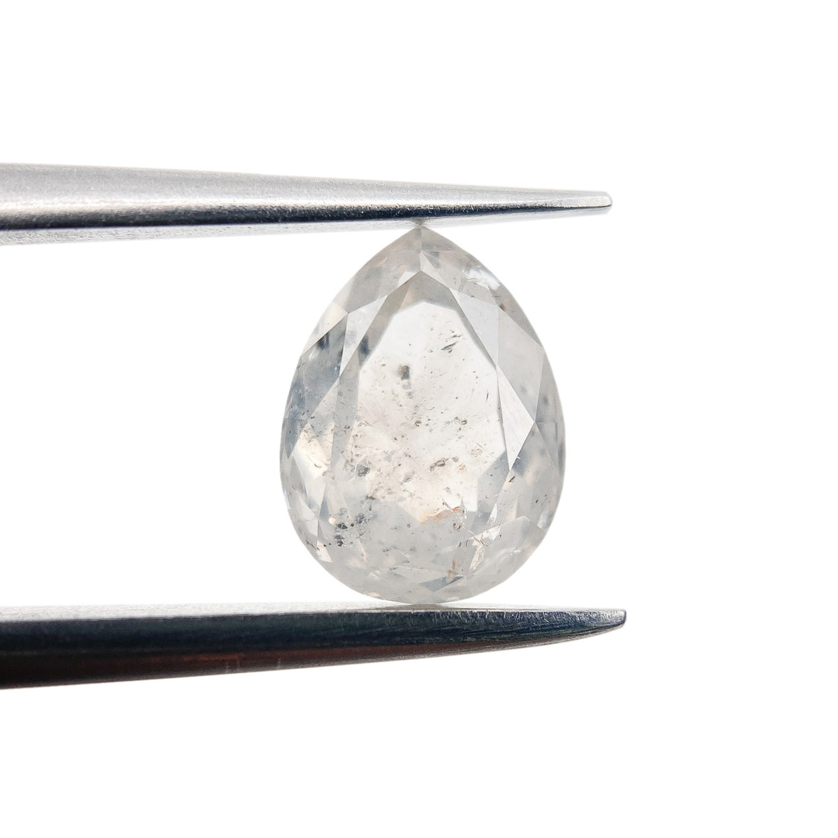 1.42ct | Salt & Pepper Pear Shape Rose Cut Diamond - Modern Rustic Diamond