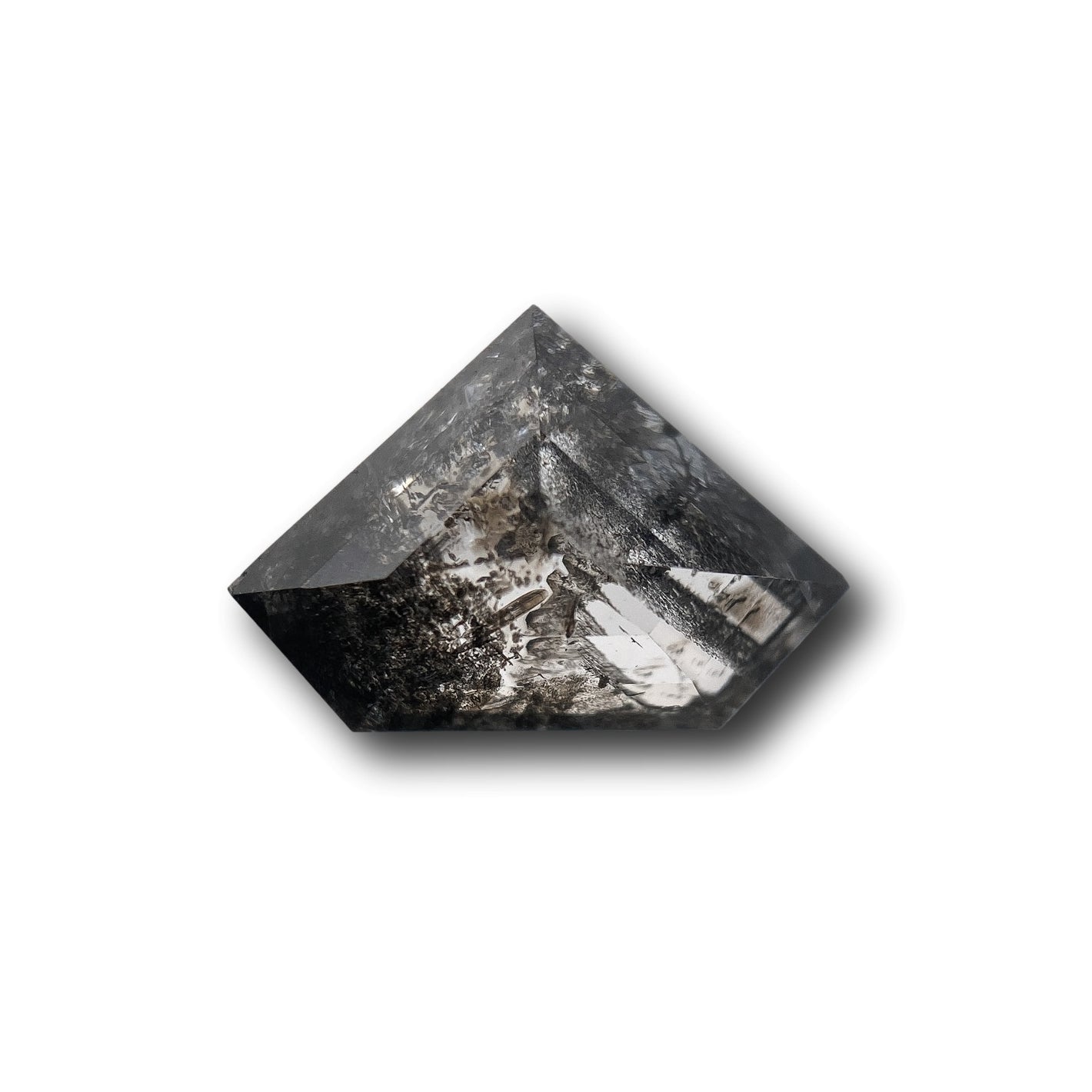 1.42ct | Salt & Pepper Shield Shape Step Cut Diamond - Modern Rustic Diamond