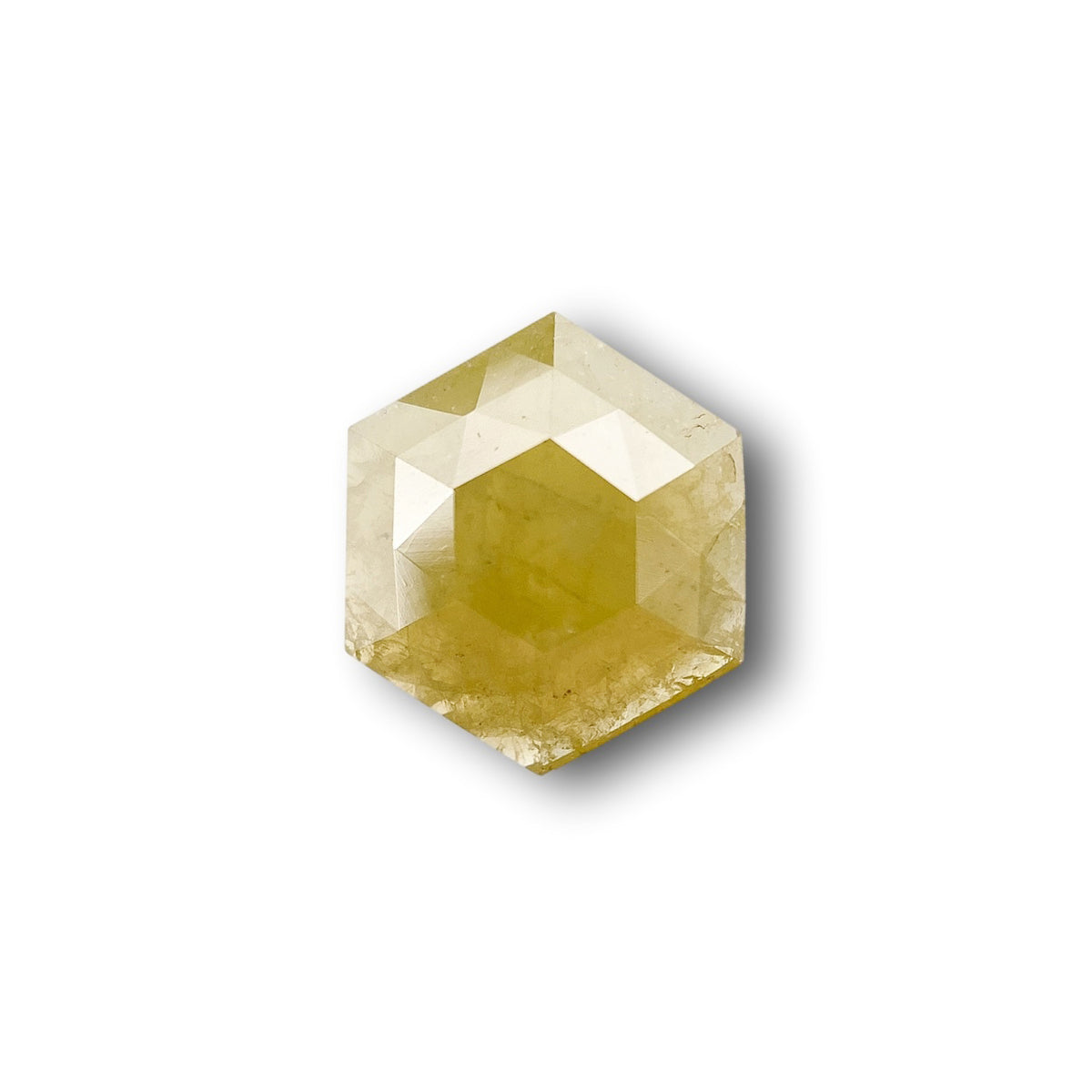 0.62ct | Rustic Whitish Yellow Hexagon Shape Rose Cut Diamond