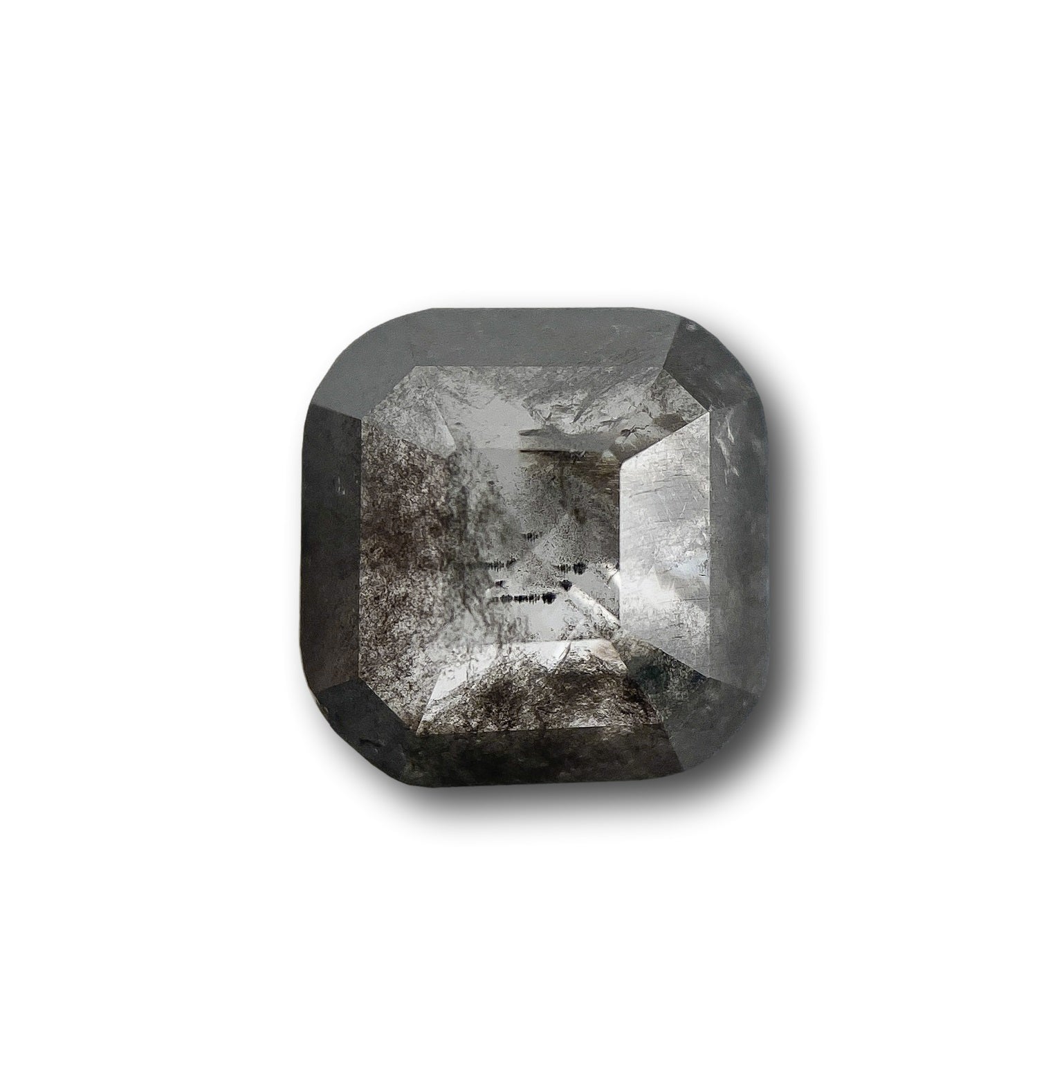 1.43ct | Salt & Pepper Cushion Shape Rose Cut Diamond - Modern Rustic Diamond
