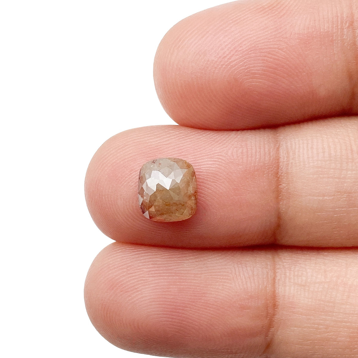 1.44ct | Salt & Pepper Cushion Shape Rose Cut Diamond - Modern Rustic Diamond
