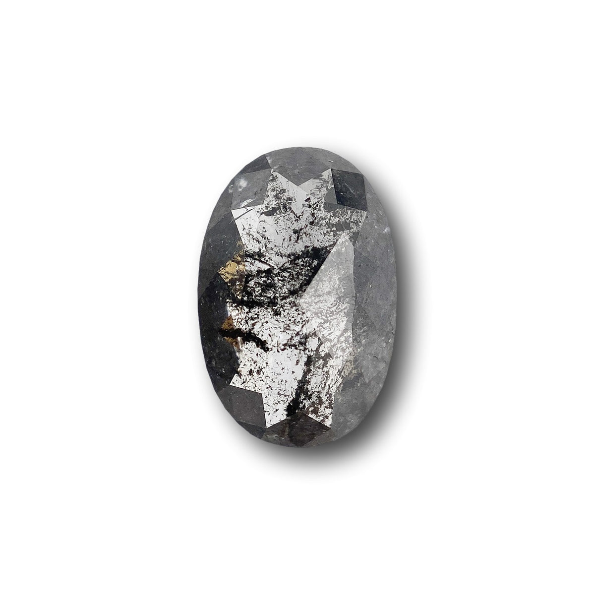 1.65ct | Salt & Pepper Oval Shape Rose Cut Diamond