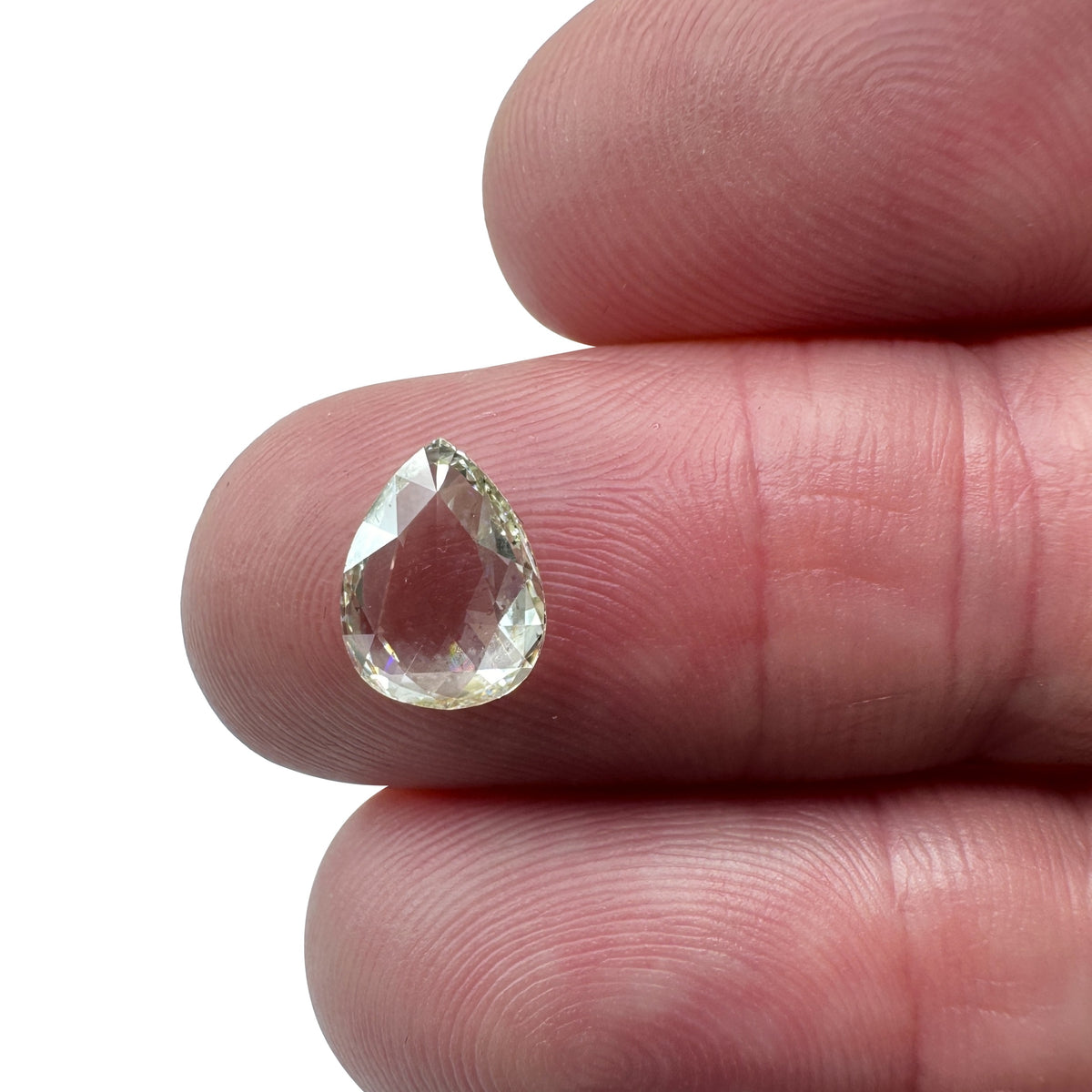 1.45ct | Light Color VS Pear Shape Rose Cut Diamond - Modern Rustic Diamond