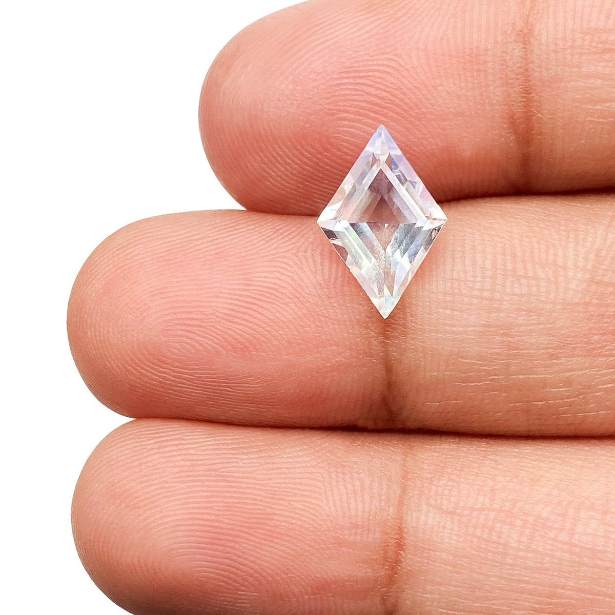 1.45ct |  Lozenge Shape Step Cut Moonstone - Modern Rustic Diamond