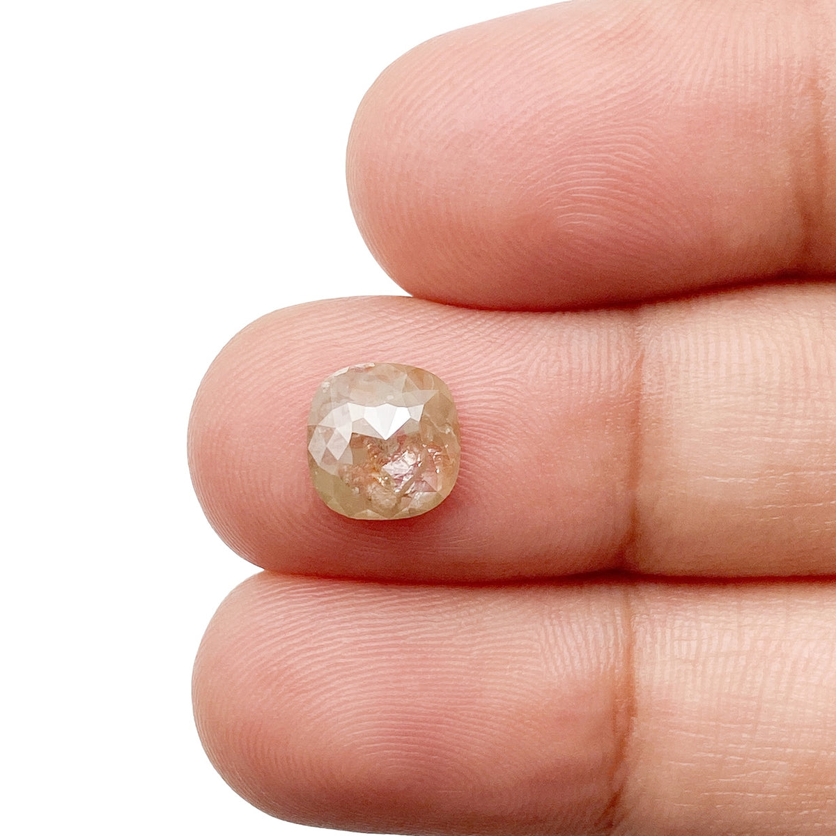 1.45ct | Salt & Pepper Cushion Shape Rose Cut Diamond - Modern Rustic Diamond