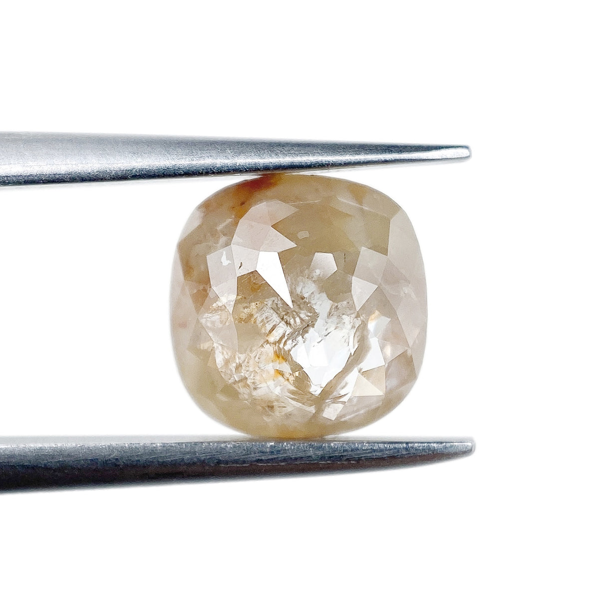 1.45ct | Salt & Pepper Cushion Shape Rose Cut Diamond - Modern Rustic Diamond