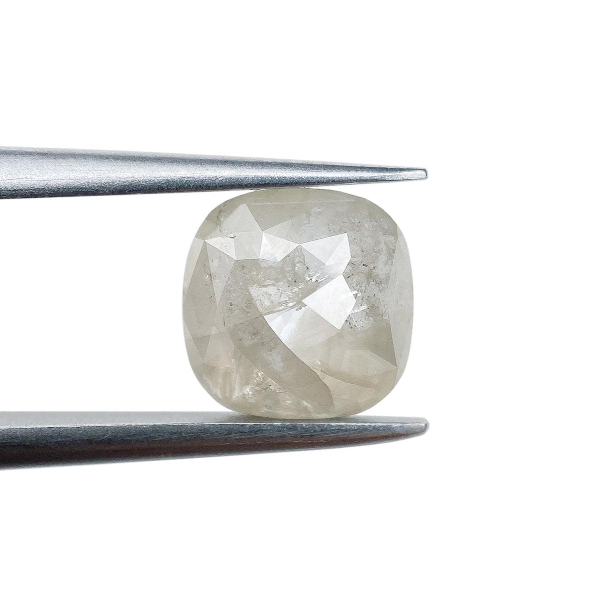 1.45ct | Salt & Pepper Cushion Shape Rose Cut Diamond - Modern Rustic Diamond