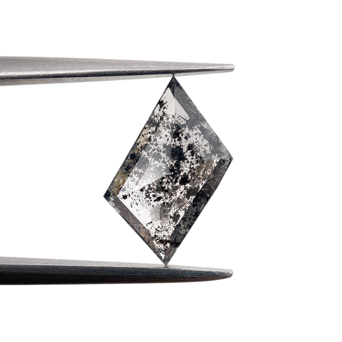 1.45ct | Salt & Pepper Rhomboid Shape Rose Cut Diamond - Modern Rustic Diamond
