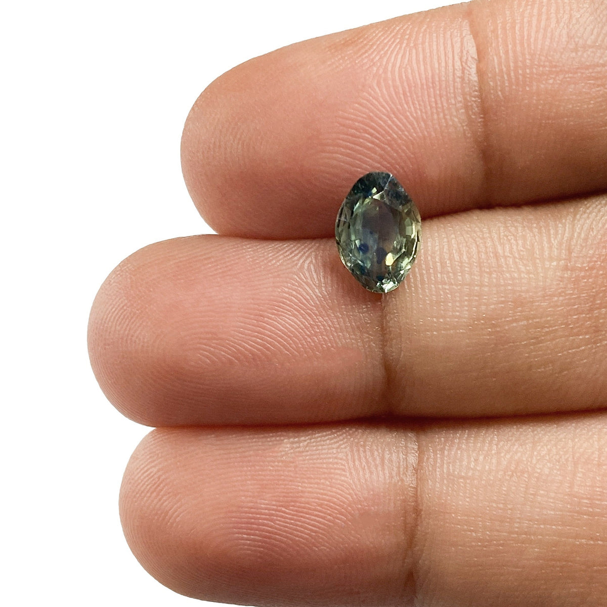 1.46ct | Brilliant Cut Oval Shape Green Montana Sapphire-Modern Rustic Diamond